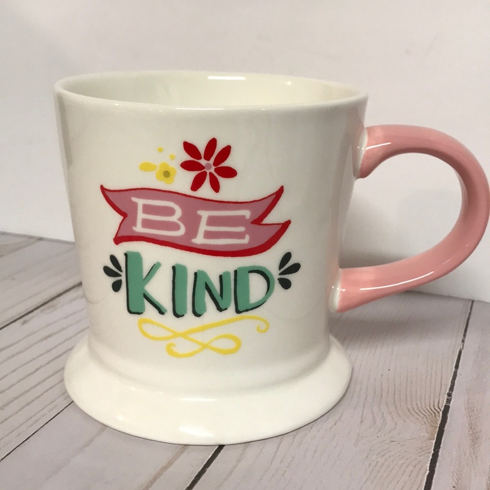 SALE Coffee Mug BE KIND Floral Statement Mug NWT 16 oz